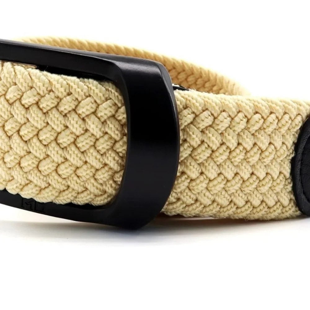 Mens Braided Stretch Belts, Canvas Woven Elastic Belts